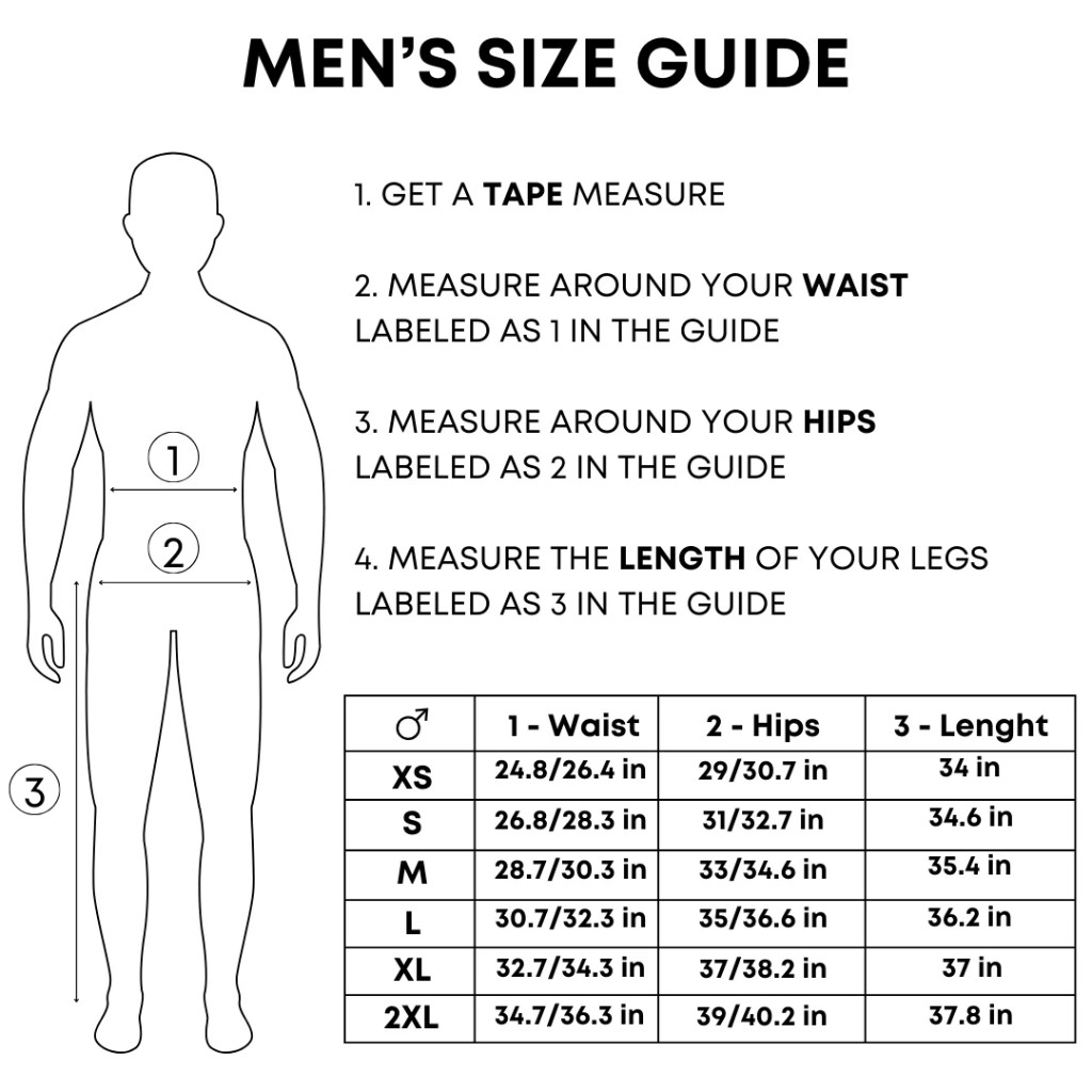Guide des tailles hommes Flytecx